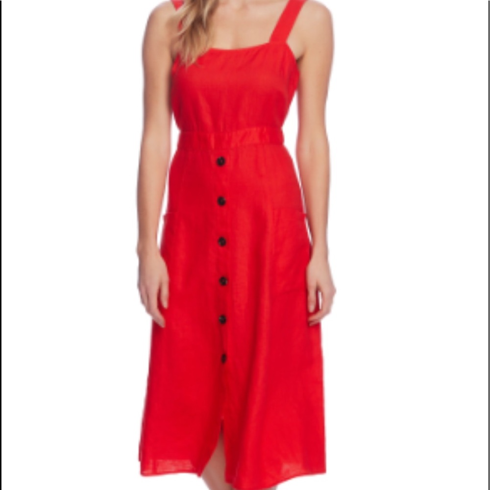 Right red button up linen dress with pockets - Size XXL -  Vince Camuto